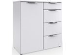 Kombikommode WIMEX "Level by fresh to go", weiß, B:81cm H:84cm T:41cm, Holzwerkstoff, Sideboards, Kombikommode, 1-türig, mit 4 Schubladen und soft-close Funktion, 84cm breit