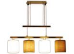 NÄVE Pendelleuchte "Tilde", braun (braun, beige, messing), 4, Ø 15cm H: 116cm, 1 Stk., Leuchten, verstellbar, Stahl/Textil, Höhe: 116cm, exkl. 4x E27 max. 40W, Pendelleuchte