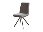 Esszimmerstuhl OTTO HOME "Gabi Polsterstuhl, Küchenstuhl, 4-Fußstuhl", graublau, schwarz, grau, B:45cm H:87cm T:63cm, Holzwerkstoff, Metall, Polyester, Stühle, Esszimmerstuhl, Gestell aus matt-schwarzem Flachmetall, stabil, 2-Stoff-Design