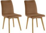 Esszimmerstuhl OTTO PRODUCTS "Alessja", gelb (curry, eiche natur, curry), B:47cm H:94cm T:62cm, Holzwerkstoff, Massivholz, Polyester, Stühle, Esszimmerstuhl, Bezug aus Microfaser, Gestell aus Eiche Massivholz