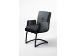 Freischwinger EXXPO - SOFA FASHION "Affogato mit komfortablen Armlehnen", schwarz (schwarz, schwarz, schwarz), B:59cm H:87cm T:69cm, Kunstleder, Metall, Stühle, Freischwinger, attraktiven Kreuznaht in der Rückenlehne