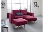 2,5-Sitzer "Looksv", lila (beere), B:192cm H:96cm T:107cm, LOOKS BY WOLFGANG JOOP, Sofas, 2 5-Sitzer, Verwandlungssofa: aus Sofa wird Sofa mit 2 Hockern
