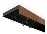 Gardinenschiene SN DECO GROUP "Vorhangschiene SH (1) mit Blende 5 cm" Gr. 14, schwarz (schwarz, walnussfarben), L:600cm T:8,95cm, Kunststoff, Gardinenstangen, Gardinenschiene