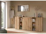 Garderoben-Set HOME AFFAIRE "TATIO, 4-tlg. Garderobenkombination, Breite: 258 cm, Rillenfräsung", braun (evoke oak nachbildung), B:258cm H:192cm T:37cm, Holzwerkstoff, Kastenmöbel-Sets, Garderoben-Set, Garderobenkombination, Kombi, Flur-Möbel, Schrank, Spiegel, Kommode