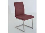Freischwinger K+W KOMFORT & WOHNEN "6511", rot (cabernet, edelstahloptik), B:46cm H:90cm T:62cm, Stühle, Freischwinger, Freischwinger mit Hochkantrohr und praktischem Metallgriff am Rücken