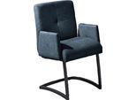 Freischwinger EXXPO - SOFA FASHION "Affogato mit komfortablen Armlehnen", blau (navy, navy, navy), B:59cm H:87cm T:69cm, Kunstleder, Metall, Stühle, Freischwinger, attraktiven Kreuznaht in der Rückenlehne