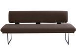 Polsterbank K+W KOMFORT & WOHNEN "Longbeach", braun (dunkelbraun), B:204cm H:89cm T:71cm, Sitzbänke, Polsterbank, mit Metallkufen in schwarz Struktur, in der Breite 204cm oder 224cm