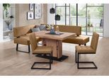 Essgruppe K+W KOMFORT & WOHNEN "Spider II", braun (cognac 71), B:165cm H:88cm T:50cm, Sitzmöbel-Sets, Essgruppe, langer Schenkel wahweise in 2 Breiten, 2 Freischwinger, 1 Tisch