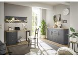 Büromöbel-Set OTTO HOME "Westminster", grau (grau dunkel), B:284cm H:170cm T:60cm, Holzwerkstoff, Metall, Arbeitsmöbel-Sets, Büromöbel-Set, im romantischen Landhausstil, exclusiv by Otto