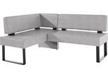 Eckbank OTTO HOME "Oliver mit Metallgestell, Küchenbank", grau (hellgrau (arizona 4411), schwarz), B:180cm H:89cm T:140cm, Holzwerkstoff, Massivholz, Polyester, Sitzbänke, Eckbank, verschiedene Bezüge Cord Esszimmerbank OTTOs Choice