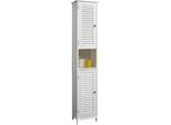 Hochschrank SAPHIR "Quickset 928 Badschrank 32 cm breit, 2 Türen, Nische, 3 Einlegeböden", weiß, B:32cm H:170,5cm T:30cm, Holzwerkstoff, Schränke, Hochschrank, Badezimmer-Hochschrank, Weiß mit Knopfgriffen, Landhaus-Stil