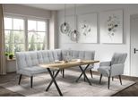 Eckbank EXXPO - SOFA FASHION "Mocca Essbank, Sitzbank", silber, B:240cm H:94cm T:161cm, Sitzbänke, Eckbank, hoher Sitzkomfort, bequem und elegant, hochwertige Detailverarbeitung