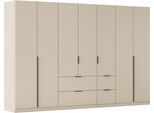 Drehtürenschrank OTTO HOME "Kleiderschrank Schrank Garderobe AGORDO mit Dekor- oder Hochglanzfront", beige (beige (champagner)), B:315cm H:229cm T:54cm, Holzwerkstoff, Schränke, Drehtürenschrank, mit Außenschubkästen, in 7 Breiten und 2 Höhen MADE IN GERMANY