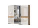 Schwebetürenschrank OTTO HOME "Gala, wahlweise mit oder ohne Spiegel, 272x65x224cm, FSC-zertifiziert", beige (beige, pacific walnut), B:272cm H:224cm T:65cm, Schränke, Schwebetürenschrank, UV lackiert, kratzfest, hochglänzend, Soft-Close Funktion