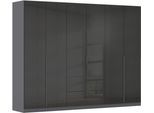 Drehtürenschrank OTTO HOME "Kleiderschrank Schrank Garderobe AGORDO mit Dekor- oder Hochglanzfront", grau (graumetallic, hochglanz effektgrau), B:271cm H:229cm T:54cm, Holzwerkstoff, Schränke, Drehtürenschrank, mit Außenschubkästen, in 7 Breiten und 2 Höhen MADE IN GERMANY