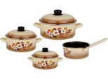 Topf-Set GSW "Madeira", beige (beige, braun), Töpfe, Topf-Set, ideal für Allergiker, Induktion