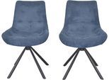 Polsterstuhl, blau (blau, schwarz, blau), B:62cm H:85cm T:55cm, HOFMANN LIVING AND MORE, Stühle, Polsterstuhl