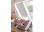 Dachfensterplissee SUNLINES "Classic Style Crepe", grau (grau, weiß), B:117cm H:142cm, Obermaterial: 100% Polyester, Plissees, Dachfensterplissee, mit Führungsschienen