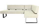 Eckbank K+W KOMFORT & WOHNEN "Spider II", weiß (bianco 33, schwarz), B:195cm H:88cm T:165cm, Sitzbänke, Eckbank, Sitzsteppung, bequem durch Sandwichbauweise, 2 Stellmaße