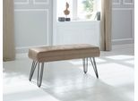 Sitzbank EXXPO - SOFA FASHION "Doppio", braun (cappuccino), B:104cm H:50cm T:40cm, 100% Polyester, Sitzbänke, Sitzbank, Frei im Raum stellbar