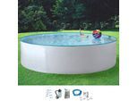 Rundpool KONIFERA "NEO 1", weiß, H:120cm Ø:350cm, Schwimmbecken, Rundpool, inkl. hochwertigem Zubehör, Tiefe 120 cm, in versch. Größen