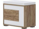 Schuhbank OTTO HOME "Stela", weiß (weiß, nussbaumfarben), B:62,4cm H:52,5cm T:35,7cm, Sitzbänke, Schuhbank, hochwertig UV lackiert, mit Sitzkissen