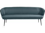 Polsterbank K+W KOMFORT & WOHNEN "ZOOM", blau (topas 54), B:222cm H:87cm T:66cm, Sitzbänke, Polsterbank, 3-Sitzer Polsterbank mit dekorativen Keder