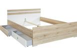 Bett WIMEX "Joker, Gästebett", weiß (eichefarben san remo, weiß), B:146cm H:71cm L:205cm, Betten, Bett, Liegeflächen 90 oder 140x200cm, farbliche Akzente am Kopfteil