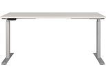 Schreibtisch GERMANIA "GW-Agenda elektrisch höhenverstellbar (72-120 cm)", silber (lichtgrau, silber, silber, lichtgrau), B:160cm H:120cm T:80cm, Tische, Schreibtisch, mit Memory-Funktion & USB-Ladestation, verschiedenen Breiten