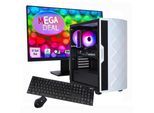 GAMEMAX Gaming-PC-Komplettsystem "MegaDeal Diamond WT 2716 Intel i7 14700F 16GB 1TB SSD RTX 5070", Energieeffizienz: E, weiß, Microsoft Windows 11 Home (64 Bit), 16 GB RAM 1.000 GB SSD, Computer_Komplettsysteme, Windows 11 + MSI PRO MP273A Monitor, 69cm (27"), Gaming-PC-Komplettsystem