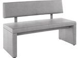Sitzbank OTTO HOME "Charissa", grau (hellgrau (arizona 4411), hellgrau (arizona 4411)), B:140cm H:90cm T:53cm, Holzwerkstoff, Massivholz, Sitzbänke, Sitzbank, mit Lehne, Breite 140, 160 oder 180 cm