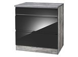 Kochfeldumbauschrank KOCHSTATION "KS-Virginia", schwarz (schwarz hochglanz), B:80cm H:85cm T:60cm, MDF, Schränke, Kochfeldumbauschrank, 80 cm breit