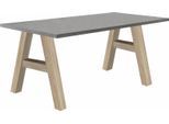Schreibtisch MÄUSBACHER "Mio", braun (eichefarben, graphit), B:160cm H:75cm T:70cm, Tische, Schreibtisch