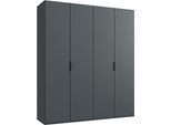 Kleiderschrank WIMEX "Oxford by fresh to go, in 3 Breiten, Made in Germany", grau (grafit), B:200cm H:236cm T:58cm, Holzwerkstoff, Schränke, Kleiderschrank, mit hochwertigen Falttüren für den perfekten Überblick