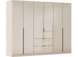 Drehtürenschrank OTTO HOME "Kleiderschrank Kleiderschränke Schrank Garderobe AGORDO mit Glasfront", beige (beige, glas beige (champagner)), B:271cm H:210cm T:54cm, Holzwerkstoff, Schränke, Drehtürenschrank, mit Außenschubkästen, in 7 Breiten und 2 Höhen MADE IN GERMANY