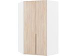 Eckkleiderschrank WIMEX "New York", weiß (weiß, struktureichefarben hell), B:90cm H:236cm T:125cm, Schränke, Eckkleiderschrank, 208 oder 236cm hoch