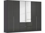 Drehtürenschrank OTTO HOME "Kleiderschrank Schrank Garderobe AGORDO mit Dekor- oder Hochglanzfront", grau (graumetallic, hochglanz effektgrau), B:271cm H:210cm T:54cm, Holzwerkstoff, Schränke, Drehtürenschrank, mit Außenschubkästen, in 7 Breiten und 2 Höhen MADE IN GERMANY