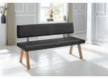 Bank OTTO HOME "Mobilar Rio", schwarz, B:160cm H:89cm T:53cm, Sitzbänke, Bank, mit Rückenlehne und aus Massivholz