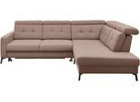 Ecksofa MUSTERRING "MR 4615", grau (taupe), B:272cm H:84cm T:214cm, 100% Polyester, Sofas, Ecksofa, mit Kopf- und Rückenverstellung, Metallfuß schwarz, Maße 272 x 214 cm