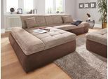 Ecksofa DOMO COLLECTION "PB MORIC wahlweise mit Bettfunktion + Armteilverstellung, L-Form", braun (braun, braun, beige, beige), B:300cm H:80cm T:172cm, Kunstleder SOFTLUX / Struktur (90% Polyester, 10% Polyacryl);Zierkissen: Struktur (90% Polyester, 10% Polyacryl);Microfaser PRIMABELLE (100% Polyester) / Struktur (90% Polyester, 10% Polyacryl), Sofas, Ecksofa, im XXL-Format, B/T/H:300/172/80 cm, f