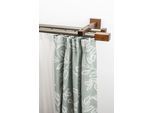 Gardinenschiene GARESA "Cubus, Quader Innenlauf", braun (chromfarben, nussbaum), L:380cm, Gardinenstangen, Gardinenschiene, Innenlauf-Vorhanggarnitur, verlängerbar, Holz-Aluminium