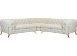 Chesterfield-Sofa HOME AFFAIRE "Amaury L-Form", beige, B:264cm H:75cm T:262cm, Struktur (100% Polyester);Samtoptik (100% Polyester), Sofas, Chesterfield-Sofa, Chesterfield-Optik, Breite/Tiefe je 262 cm, Fußfarbe wählbar