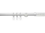 Gardinenstange LIEDECO "Fertigstilgarnitur 20 mm Power Zylinder Acryl" Gr. 3, grau (aluminiumfarben), L:200cm Ø:2mm, Eisen, Gardinenstangen, Gardinenstange, Gardinenstange Komplett