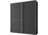 Schwebetürenschrank STAUD "Sonate Pesaro, Made in Germany", grau (vulkanglas), B:225cm H:222cm T:68cm, Holzwerkstoff, Schränke, Schwebetürenschrank, Mit vier verschiedenen Ausstattungsvarianten