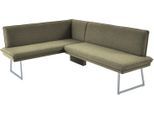 Eckbank K+W KOMFORT & WOHNEN, grün (salbei), H:86cm T:60cm, Sitzbänke, Eckbank, mit Sattlernaht und schmaler Kufe, langer Schenkel rechts oder links
