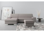 Ecksofa DOMO COLLECTION "Anzio L-Form, whlw. Bettfunktion, Federkern, hochwertig, Breite 271 cm", braun (schlamm), B:271cm H:85cm T:160cm, Sofas, Ecksofa, Mit Bettfunktion, Recamiere links, Feinstruktur, schlamm