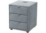 Nachtkonsole JOCKENHÖFER GRUPPE "Lissy mit 3 Schubladen", grau (grau 430, 09), B:44cm H:53,5cm T:45cm, Sideboards, Nachtkonsole, mit induktiver Ladeeinheit und zusätzlich USB-A und USB-C Ladeports
