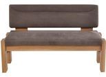 Polsterbank K+W KOMFORT & WOHNEN, braun (braun 75, balkeneiche natur), B:161cm H:90cm T:63cm, Sitzbänke, Polsterbank, gepolsterte Stauraumbank, Massivholz, in 2 Breiten 161cm oder 181cm