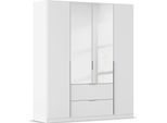 Drehtürenschrank OTTO HOME "Kleiderschrank Schrank Garderobe AGORDO mit Dekor- oder Hochglanzfront", weiß (alpinweiß), B:181cm H:210cm T:54cm, Holzwerkstoff, Schränke, Drehtürenschrank, mit Außenschubkästen, in 7 Breiten und 2 Höhen MADE IN GERMANY