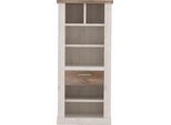 Bücherregal FORTE, weiß (pinie weiß, eiche antik), B:71,2cm H:160,3cm T:41,3cm, Holzwerkstoff, Regale, Bücherregal, Höhe 160 cm, Aktenregal mit Schublade, im Landhausstil